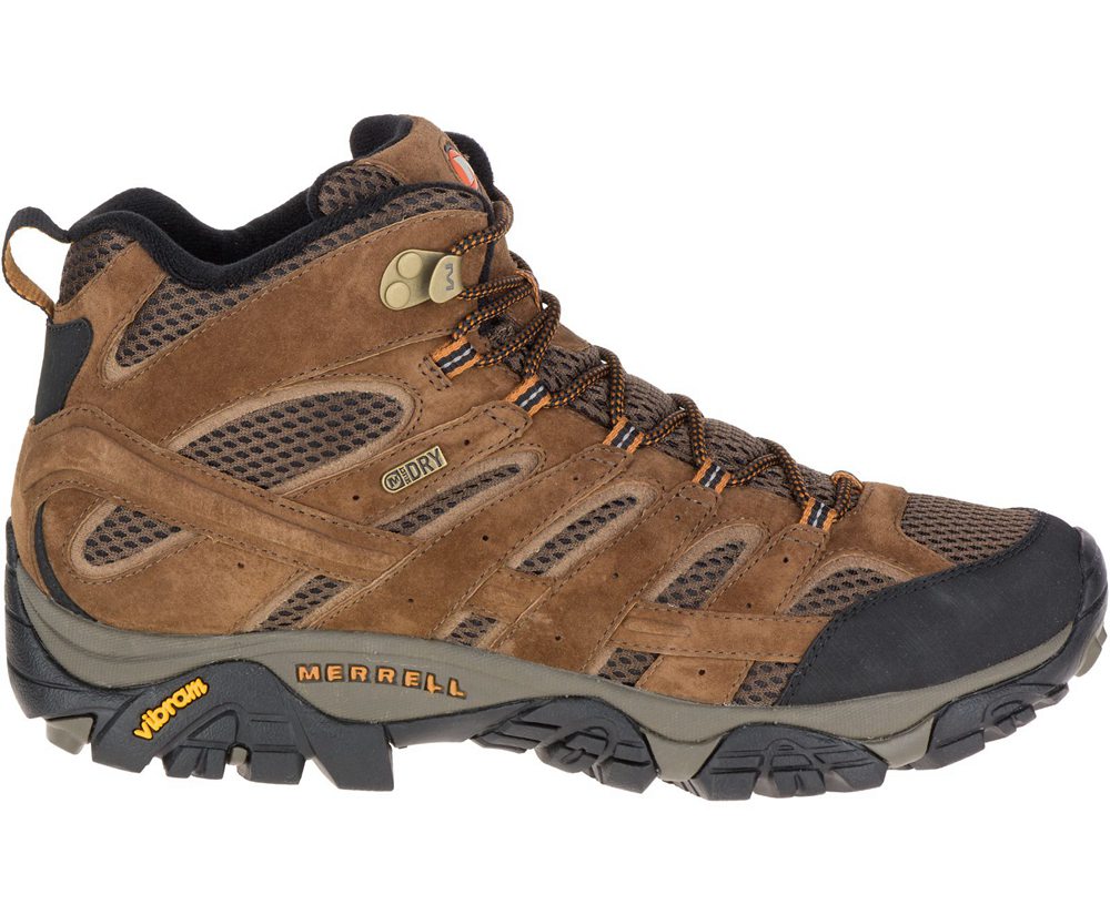 Merrell Hiking Boots Brown - Moab 2 Mid Waterproof - Mens 47VFHBASM